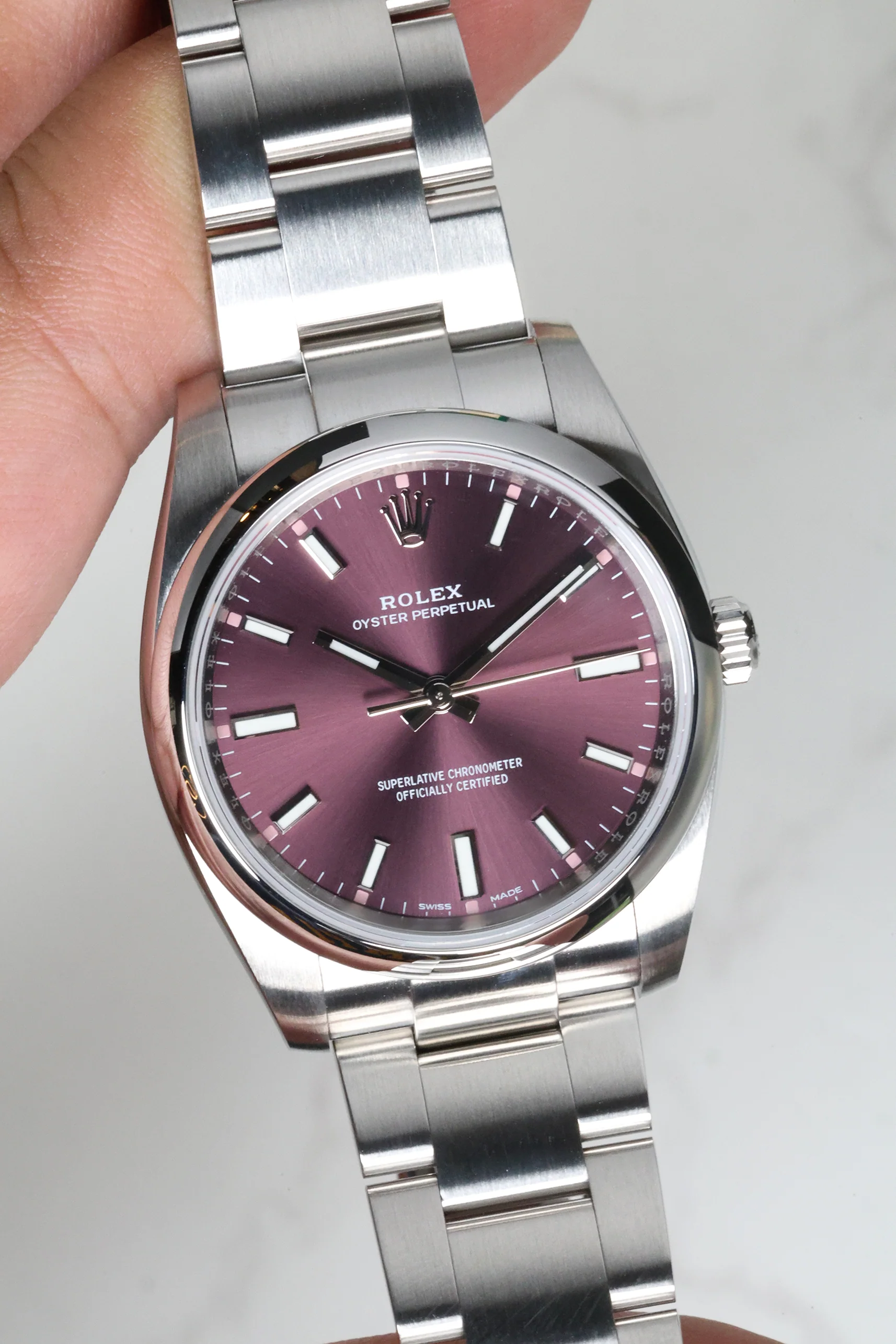 Rolex Oyster Perpetual 34mm Red Grape 114200 2019 [Preowned] - Image 7