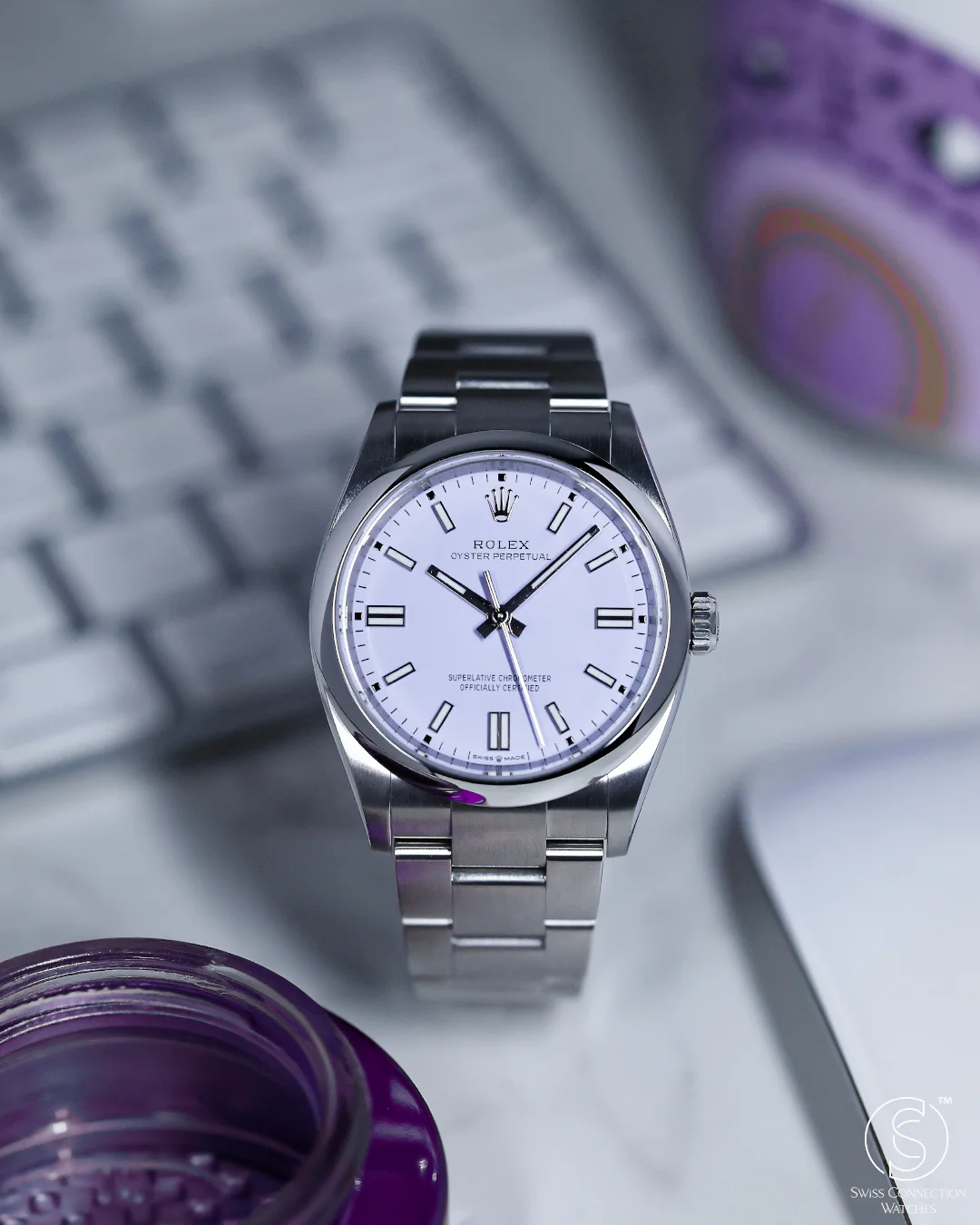 Rolex Oyster Perpetual 36mm Lavender 126000 - Image 5
