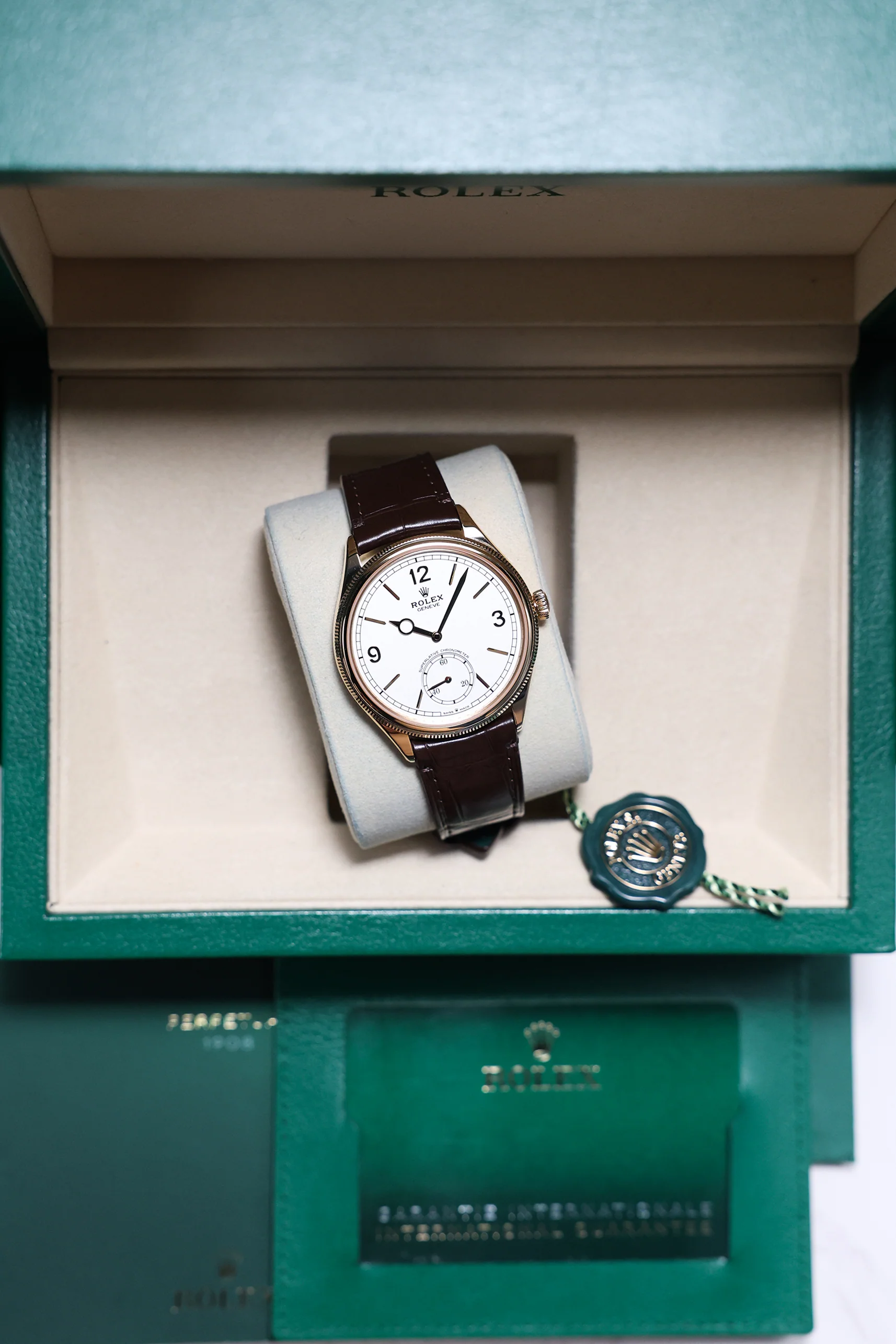 Rolex Perpetual 1908 Yellow Gold - White 39mm 52508 - Image 15