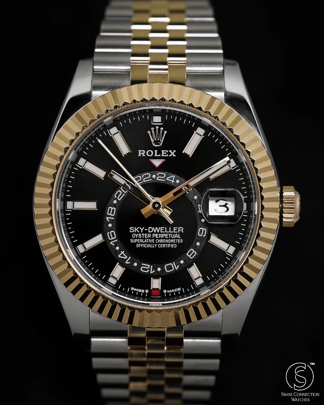 Rolex Sky Dweller Steel Rolesor Bright Black on Jubilee 336933 2024 [Preowned] - Image 2
