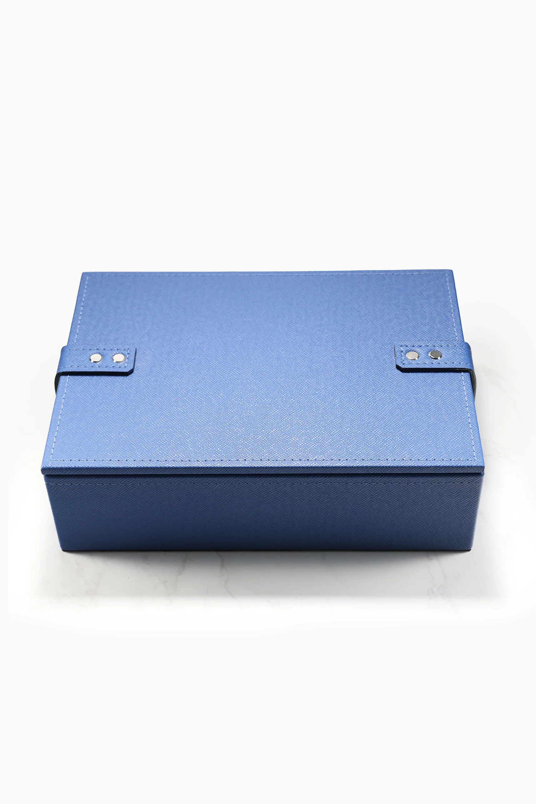 Ten10 CasaModa Watch Box for 6 Watches (Blue Exterior & Hermes Orange Interior) - Image 7