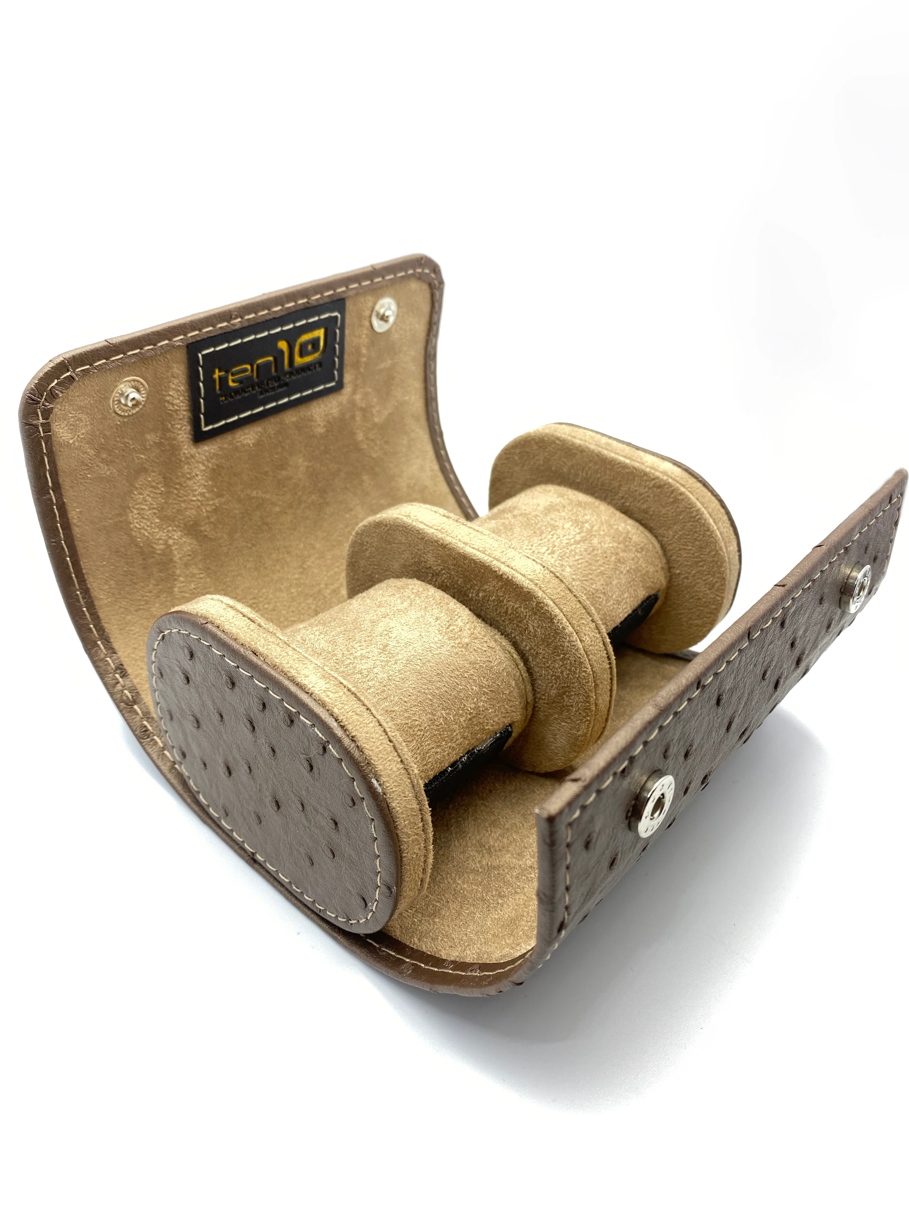 Ten10 Watch Roll for 2 Watches (Ost Brown Exterior & Ten Suede Interior) - Image 4