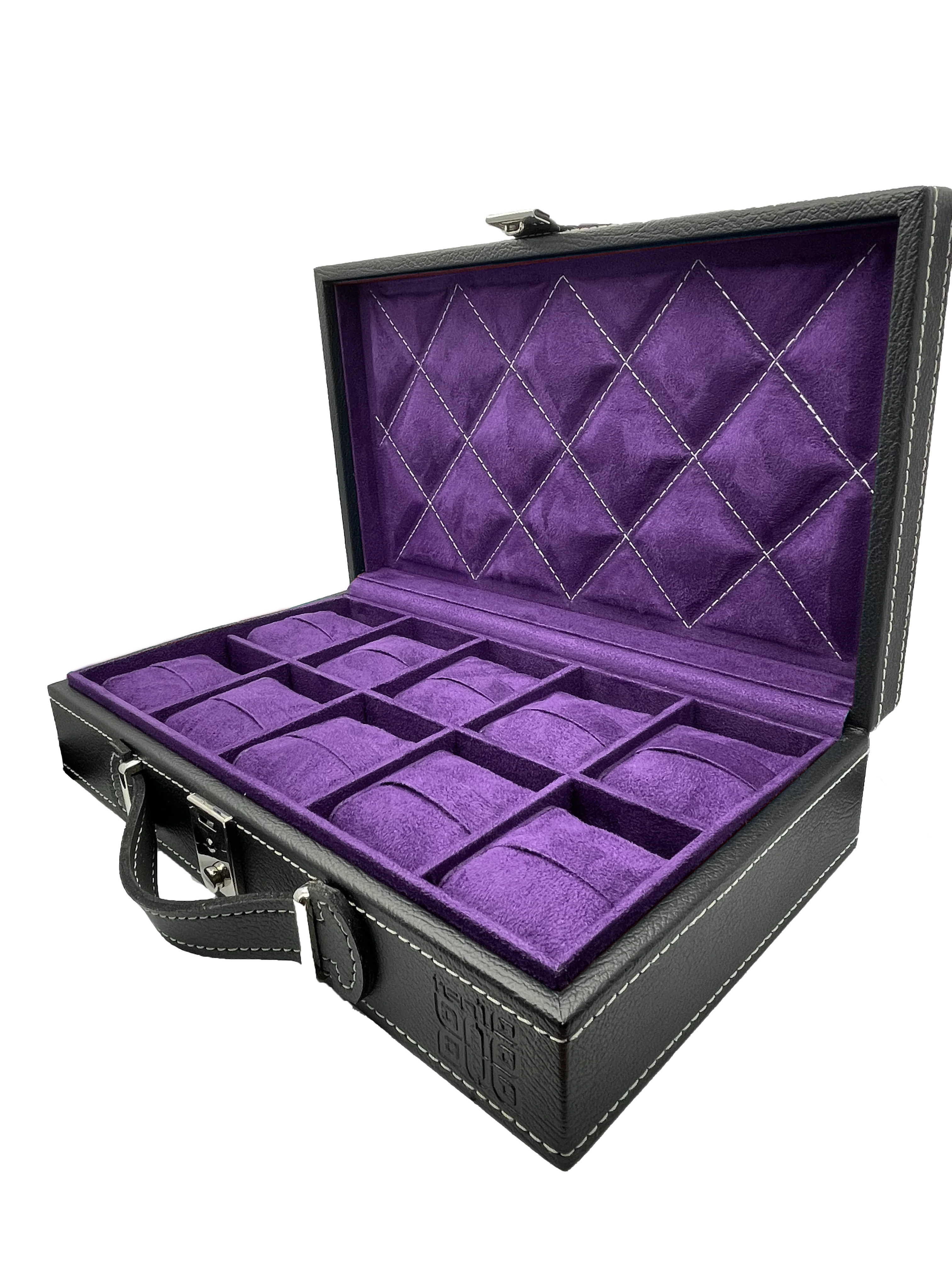 Ten10 Oscar Ver.2 Watch Box for 10 Watches (Black Exterior & Purple Interior) - Image 3